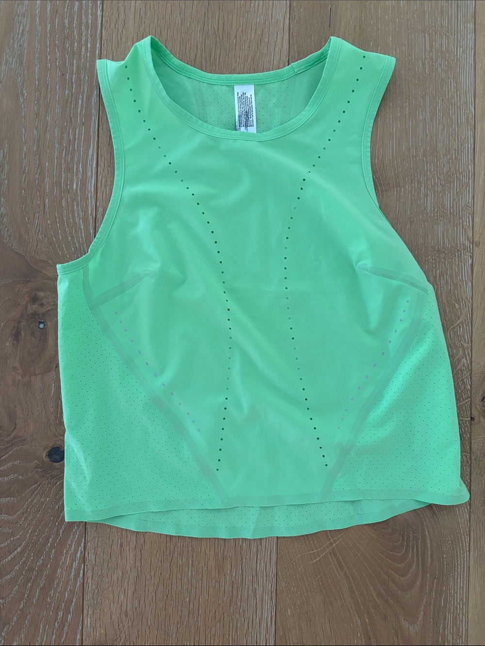 lululemon athletica Neon Green Perforated Workout Tank